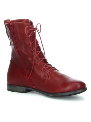 Think! Leder-Stiefeletten in Rot