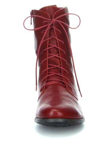 Think! Leder-Stiefeletten in Rot