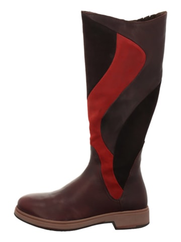 Think! Leder-Stiefel "Cogita" in Braun/ Rot