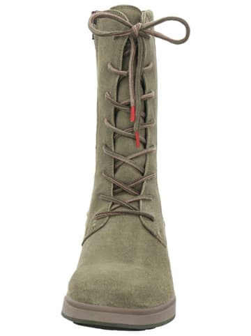 Think! Skórzane kozaki "Cogita" w kolorze khaki