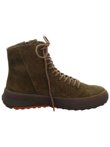 Think! Leren boots "Kusabi" kaki