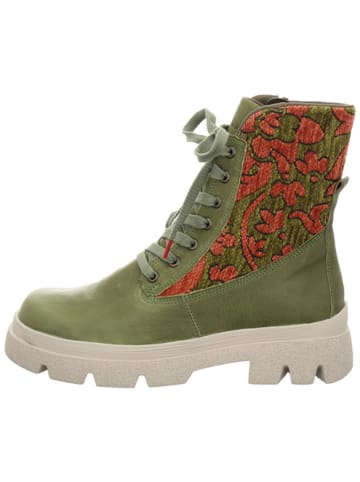 Think! Leren boots "Kangae" groen/oranje