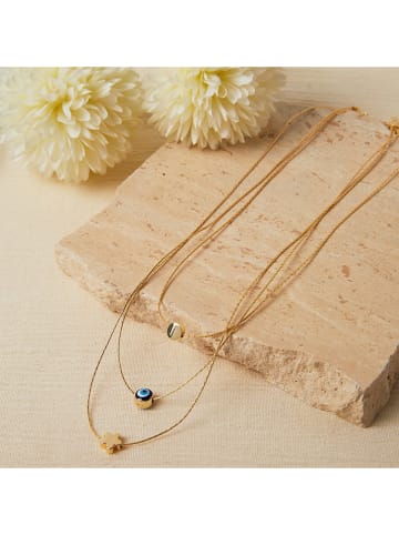 LUNAMOVAS Vergold. Halskette mit Schmuckelementen - (L)39 cm