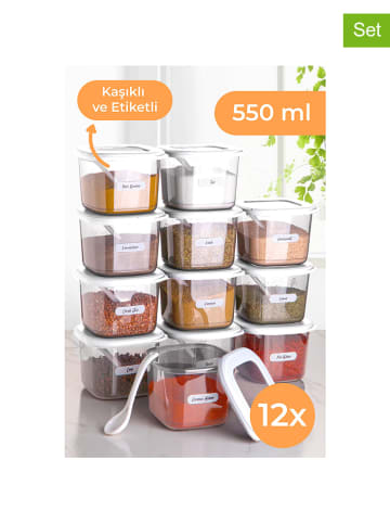 Violeta Home 12er-Set: Vorratsbehälter in Weiß - 550 ml