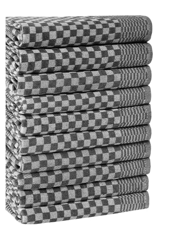 Violeta Home 10-delige set: theedoeken grijs - (L)60 x (B)40 cm