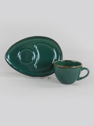 Hermia 2er-Set: Kaffeetassen in Grün - 215 ml