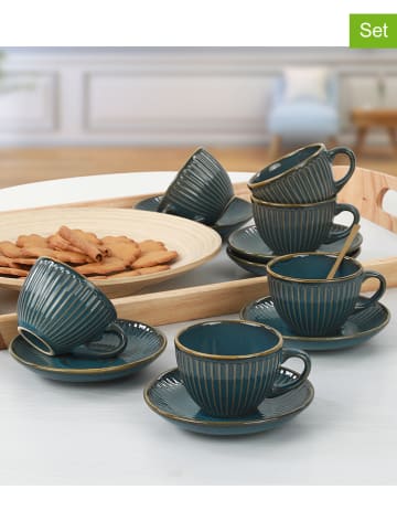 Hermia 6er-Set: Teetassen in Blau - 210 ml