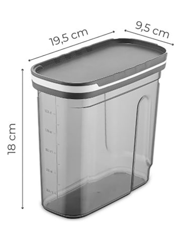 Violeta Home 4-delige set: voorraadpotten grijs - 1,8 l
