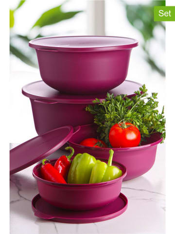 Violeta Home Pojemniki (4 szt.) w kolorze czerwonym