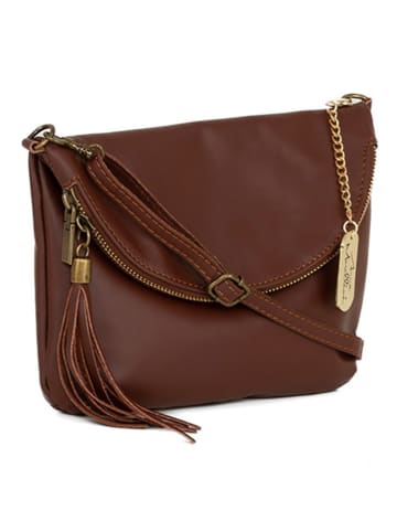 Anna Morellini Skórzana torebka "Alice" w kolorze brązowym - 22 x 18 x 2 cm