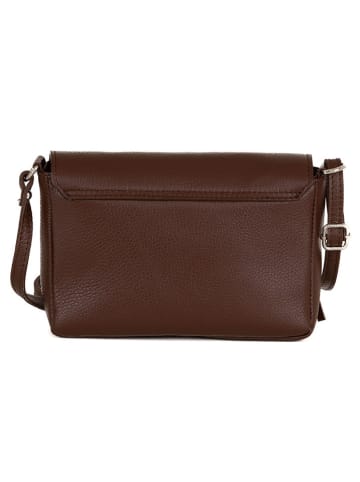 Anna Morellini Leder-Umhängetasche "Lola" in Dunkelbraun - (B)24 x (H)18 x (T)6 cm