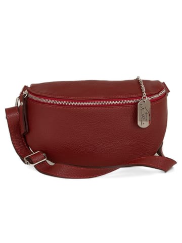 Anna Morellini Leder-Gürteltasche "Berenice" in Bordeaux - (B)25 x (H)14 x (T)1 cm