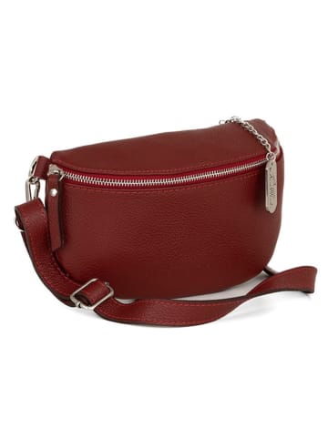 Anna Morellini Leder-Gürteltasche "Berenice" in Bordeaux - (B)25 x (H)14 x (T)1 cm