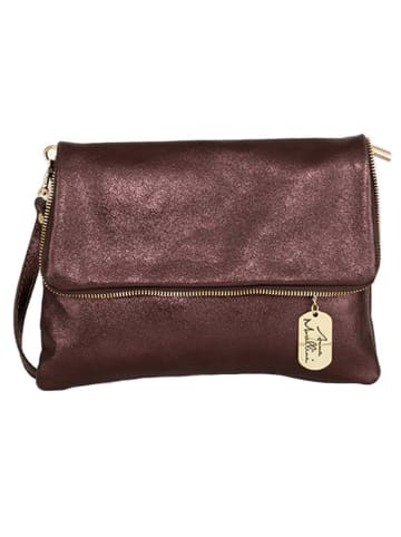 Anna Morellini Leren clutch "Giustina" donkerbruin - (B)28 x (H)20 x (D)2 cm