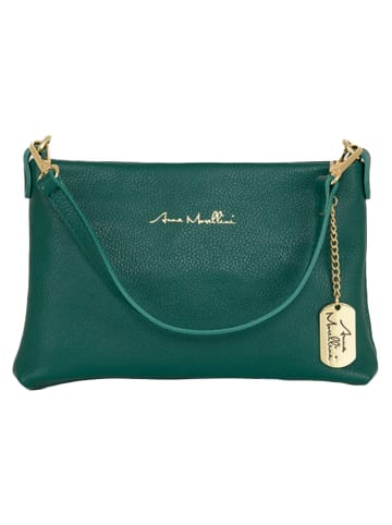 Anna Morellini Leder-Schultertasche "Sancia" in Grün - (B)25 x (H)16 x (T)4 cm