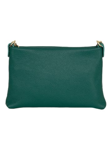 Anna Morellini Leder-Schultertasche "Sancia" in Grün - (B)25 x (H)16 x (T)4 cm