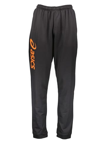 asics Spodnie sportowe "Sigma" w kolorze antracytowo-pomarańczowym