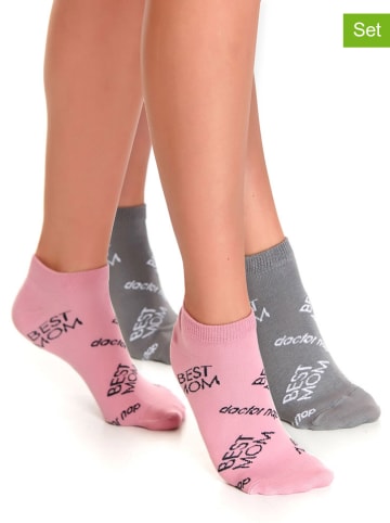 Doctor Nap 4er-Set: Socken in Rosa/ Grau