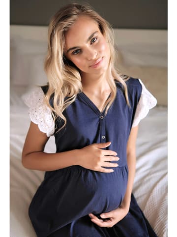 Doctor Nap Zwangerschapsnachthemd donkerblauw