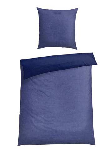 Schiesser Fijnbiber beddengoedset donkerblauw