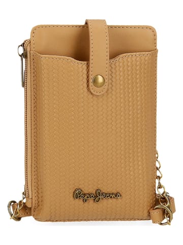 Pepe Jeans Handytasche in Hellbraun - (B)9,6 x (H)16,5 cm