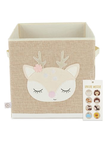 Bieco Spielwaren Aufbewahrungsbox "Reh Ella" in Beige - (B)33 x (H)33 x (T)33 cm