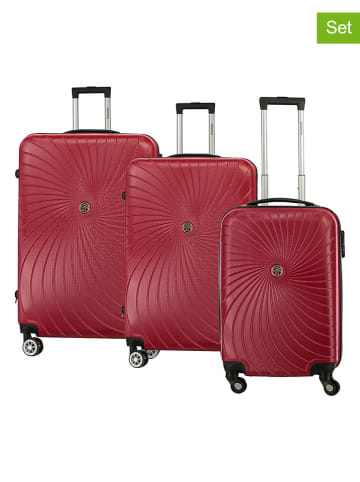 Geographical Norway 3tlg. Hardcase-Trolleyset "Sunlighteo" in Rot
