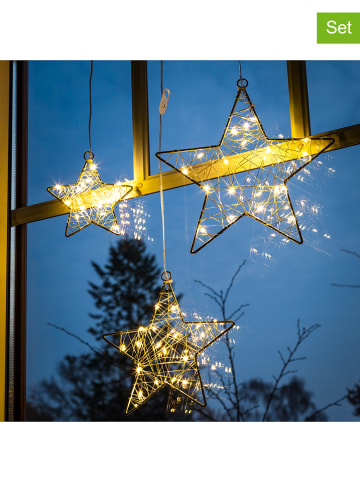 Profiline 3-delige set: decoratieve ledlampen "Star" warmwit