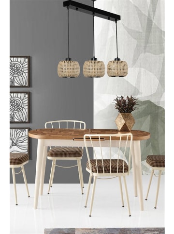 Opviq Hängeleuchte in Schwarz/ Beige - (B)55 x (H)70 cm