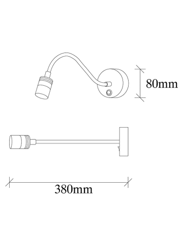 Opviq Wandlamp goudkleurig - (B)38 x (H)8 cm