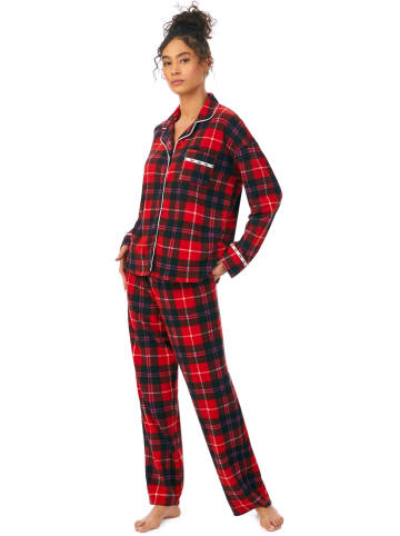 DKNY Piżama w kolorze czarno-czerwonym