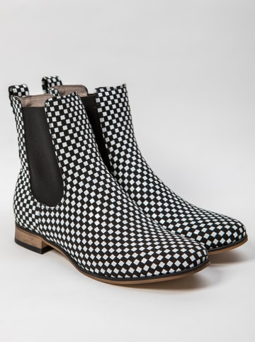 Zapato Leren boots zwart/wit