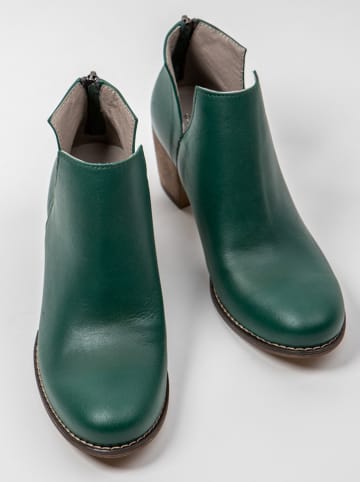 Zapato Leder-Ankle-Boots in Dunkelgrün
