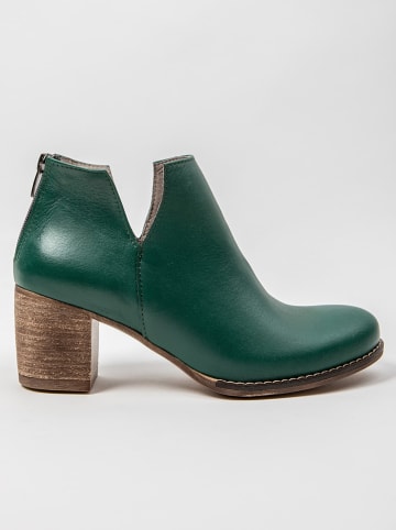 Zapato Leder-Ankle-Boots in Dunkelgrün
