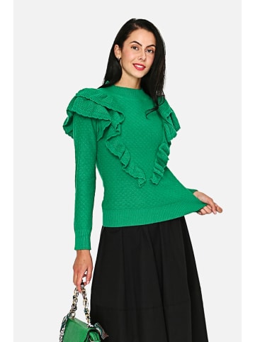 ASSUILI Kaszmirowy sweter w kolorze zielonym