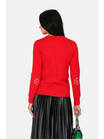 ASSUILI Kaszmirowy sweter w kolorze czerwonym