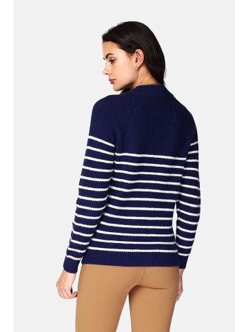 ASSUILI Kasjmieren trui donkerblauw/wit