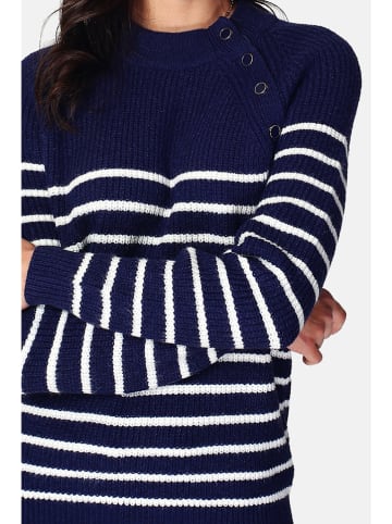 ASSUILI Kasjmieren trui donkerblauw/wit