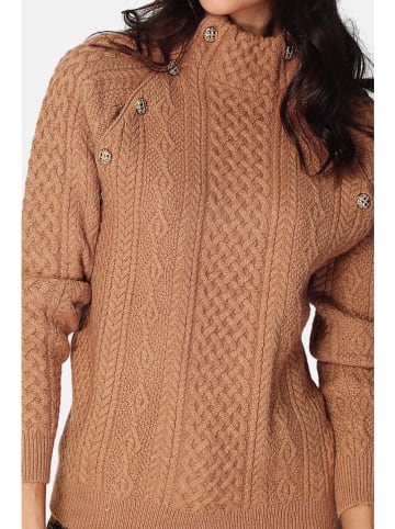 ASSUILI Kaszmirowy sweter w kolorze jasnobrązowym