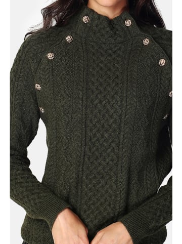 ASSUILI Kaszmirowy sweter w kolorze khaki