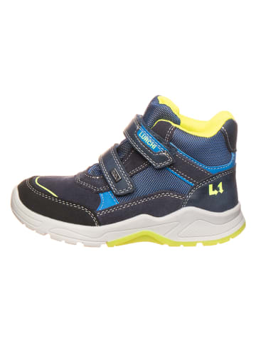 Lurchi Leren boots donkerblauw/geel
