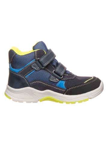 Lurchi Leder-Boots in Dunkelblau/ Gelb