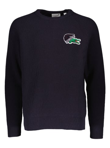 Lacoste Wełniany sweter w kolorze granatowym