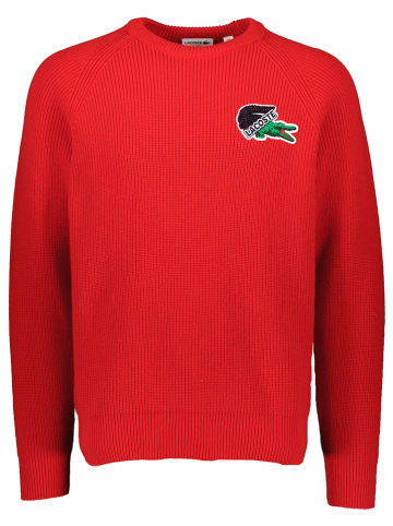 Lacoste Wełniany sweter w kolorze czerwonym