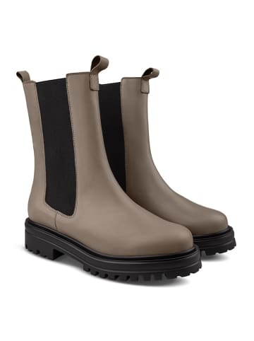 LaShoe Leder-Chelsea-Boots in Taupe