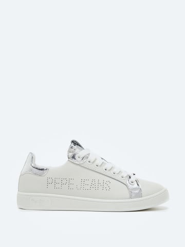Pepe Jeans FOOTWEAR Leren sneakers wit