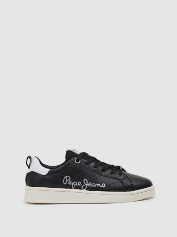Pepe Jeans FOOTWEAR Skórzane sneakersy w kolorze czarnym