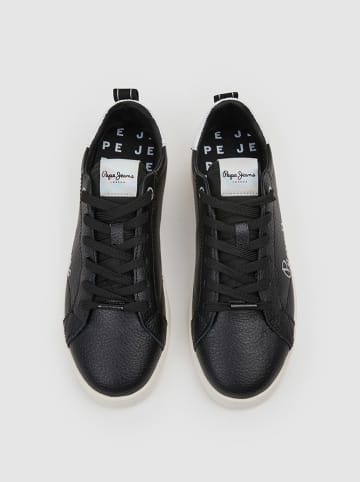 Pepe Jeans FOOTWEAR Skórzane sneakersy w kolorze czarnym