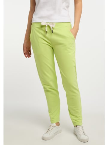 ELBSAND Spodnie dresowe "Brine" w kolorze limonkowym