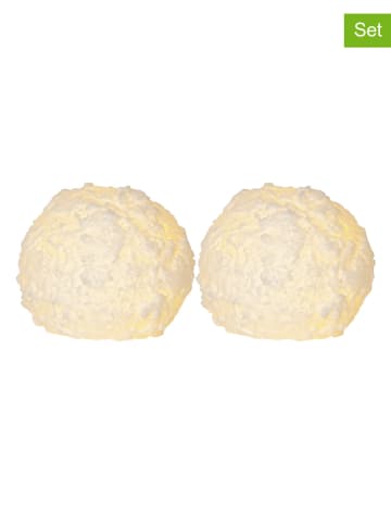 STAR Trading Świece LED (2 szt.) "Snowball" w kolorze białym - Ø 8 cm